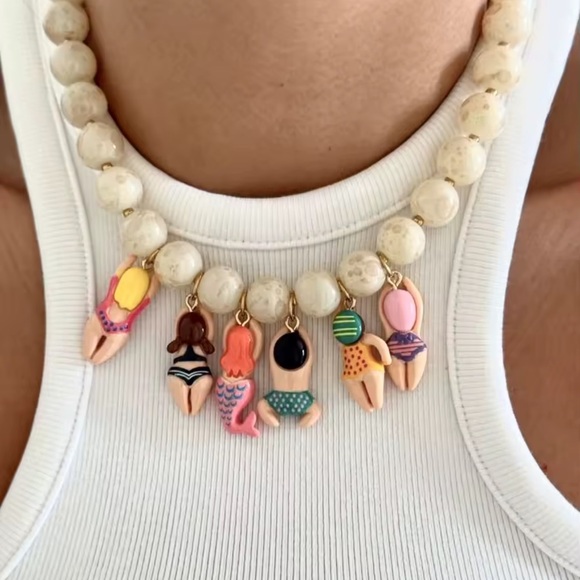 Anthropologie Jewelry - Beach Babes Beaded Charm Necklace